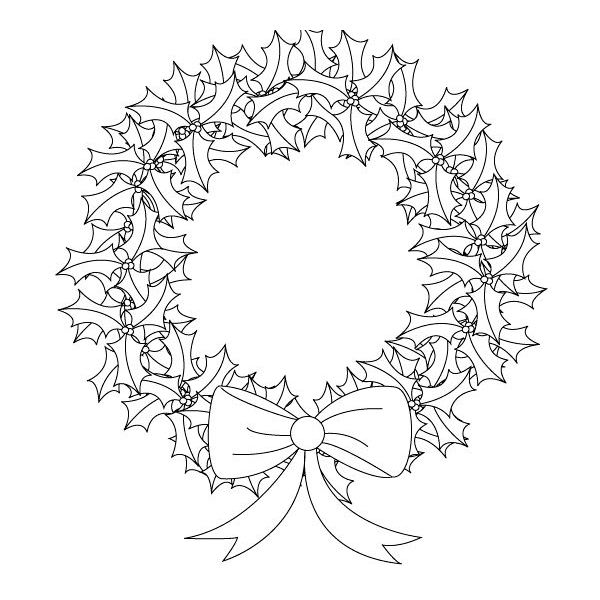 600x600 Holiday Wreath Drawing Christmas Wreath Drawing Images