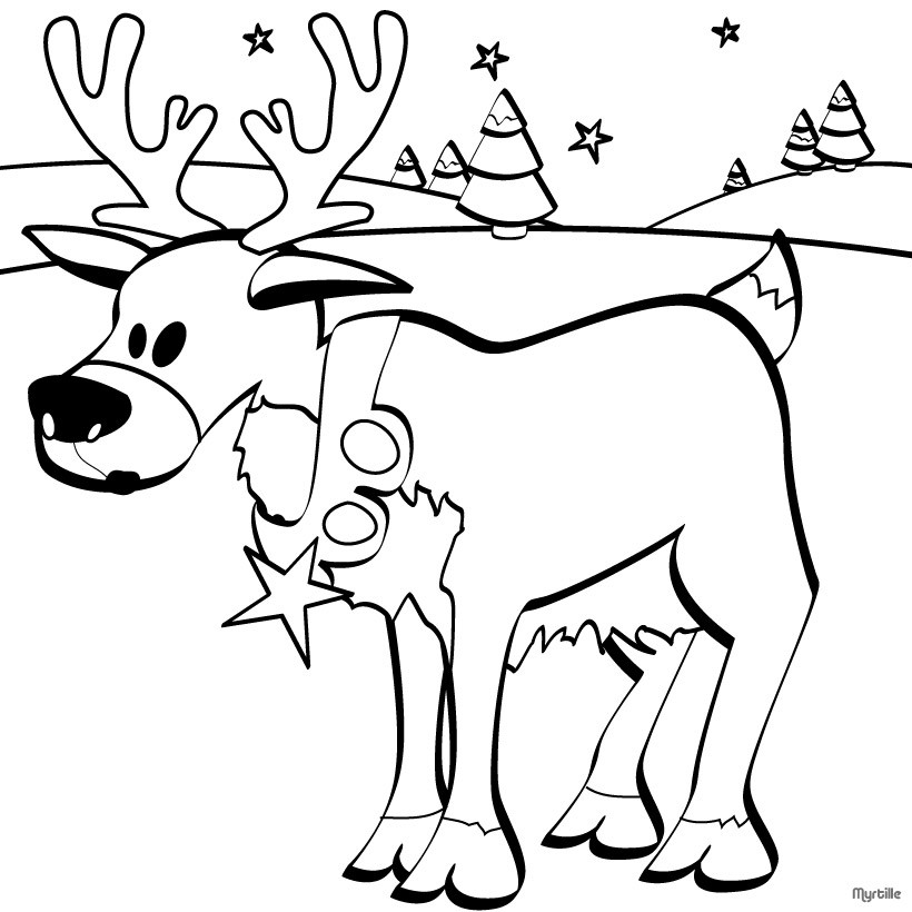 820x820 Christmas Coloring Pages Reindeer Christmas Reindeer Coloring