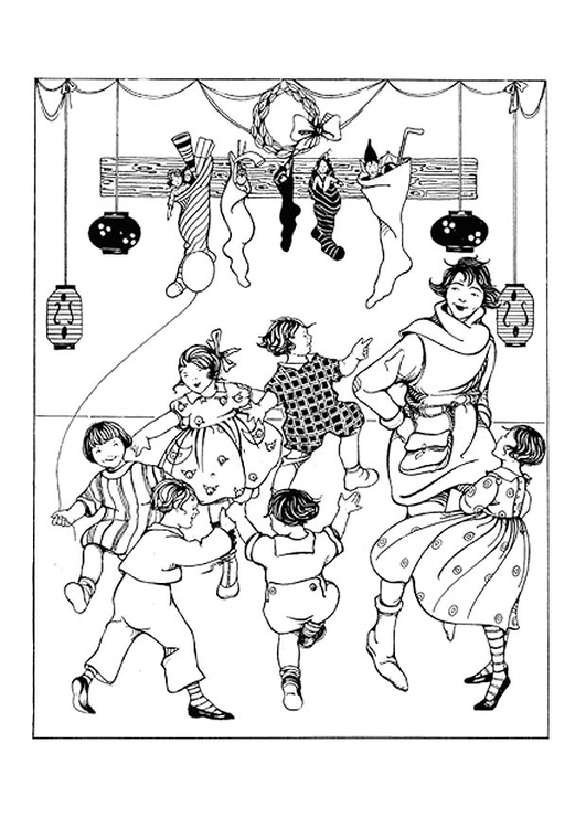 531x750 Coloring Page Christmas Party