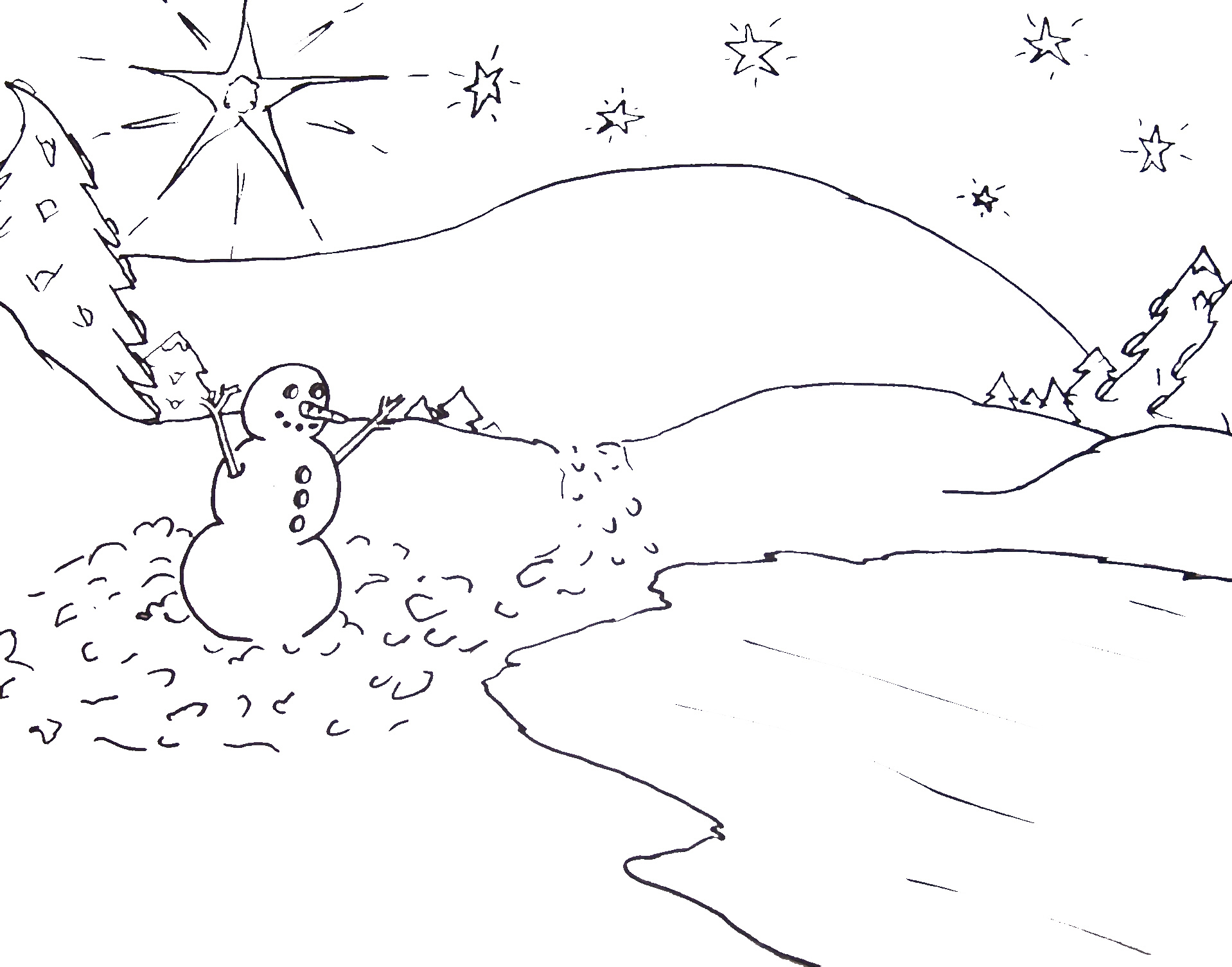 1918x1505 Free Printable Christmas Tree And Santa Coloring Pages