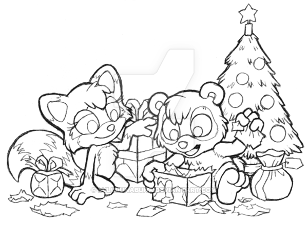 600x442 Naku Christmas Scene Inked By Lululunabuna