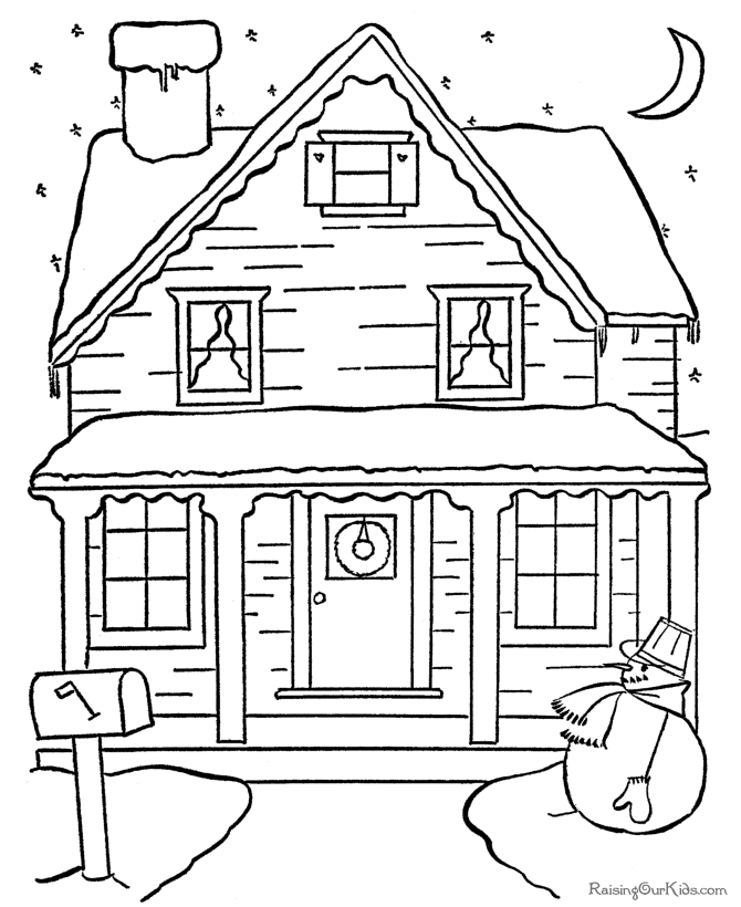 670x820 Christmas Scene Coloring Pictures