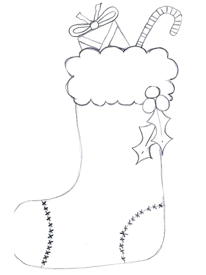 720x960 Coloring Pages Christmas Stocking