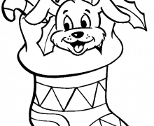 220x180 Christmas Stocking Coloring Pages