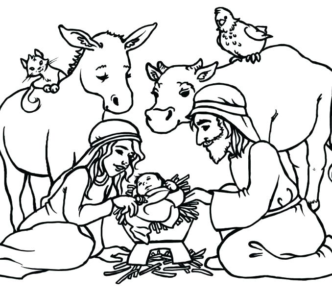 678x600 Printable Nativity Coloring Pages Synthesis.site