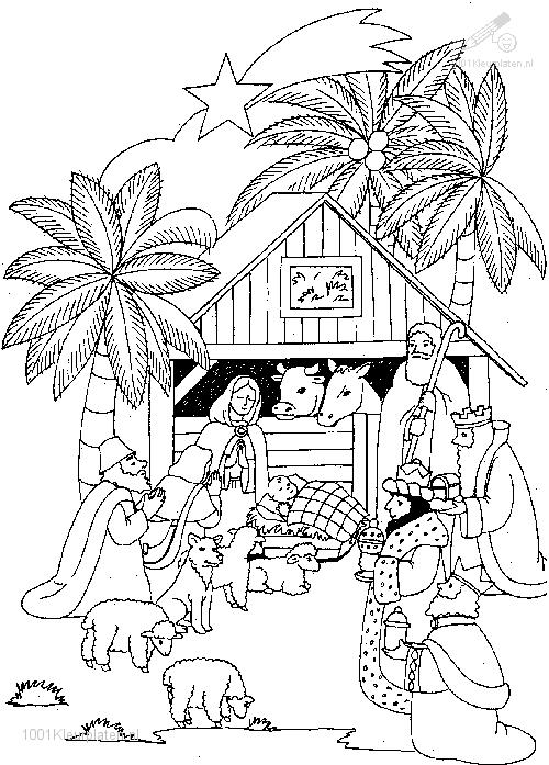 500x697 Christmas Stable Coloring Page Image Clipart Images