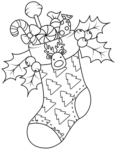 371x480 Christmas Stocking Coloring Page Free Printable Coloring Pages