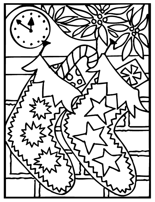 625x815 Christmas Stockings Coloring Page
