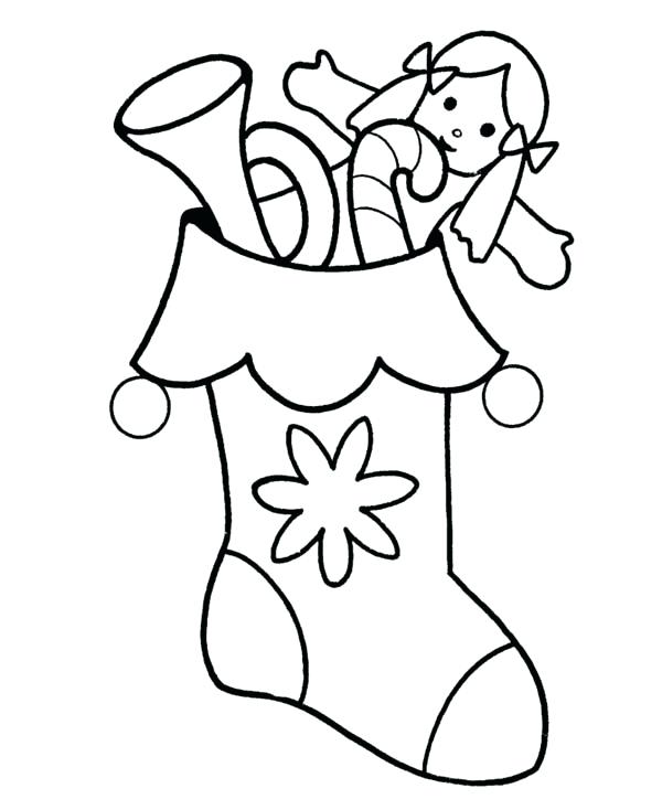 600x734 Christmas Stocking Coloring Pages
