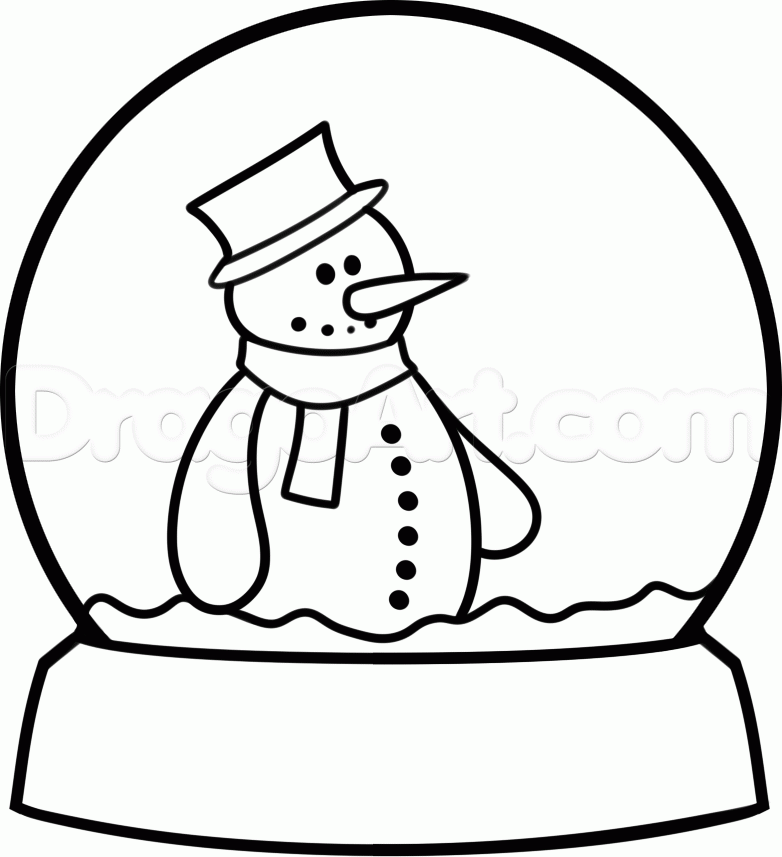 782x857 How To Draw A Snow Globe Step Clipart Panda
