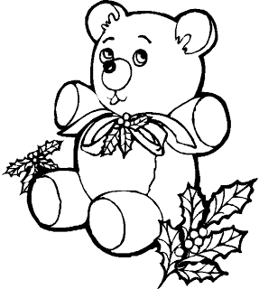 287x320 Cute Christmas Teddy Bear Coloring Pages And Pictures,photos