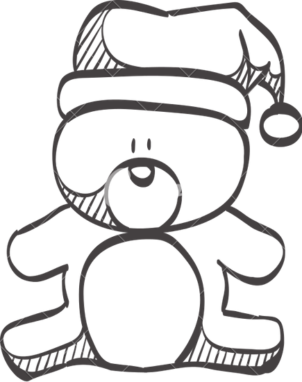 435x550 Christmas Teddy Bear Doodle