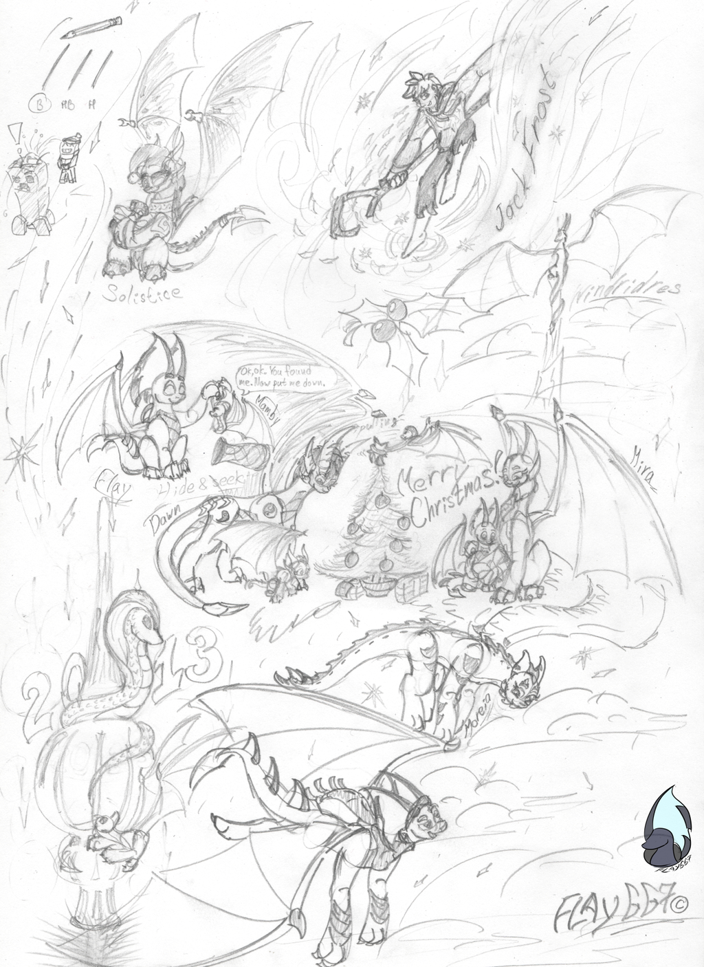 1024x1406 Christmas Themed Sketch Dump By Wingedwilly