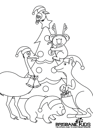 300x420 Christmas Colouring Sheets Themed With Australian Animals