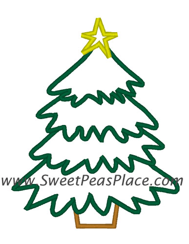387x500 Christmas Trees, Christmas Tree Applique Embroidery Design, Sweet