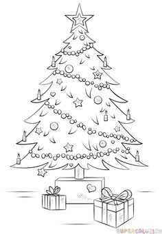236x340 Christmas Tree Drawing Tutorial