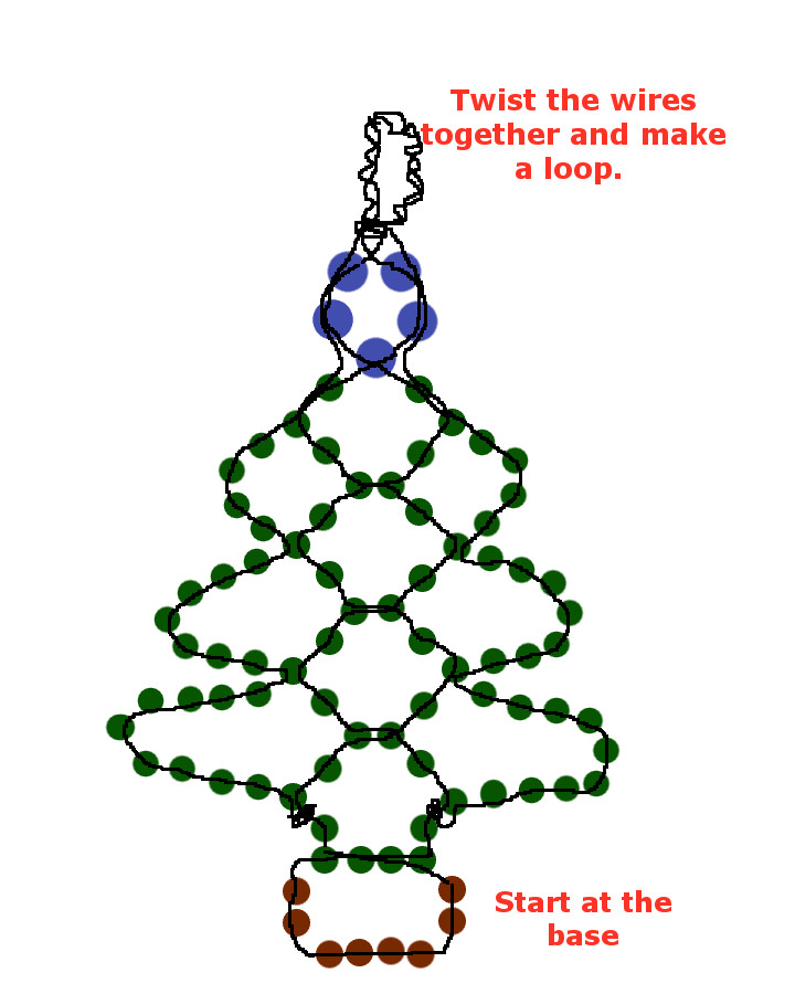 720x900 Easy Beaded Christmas Tree Earrings