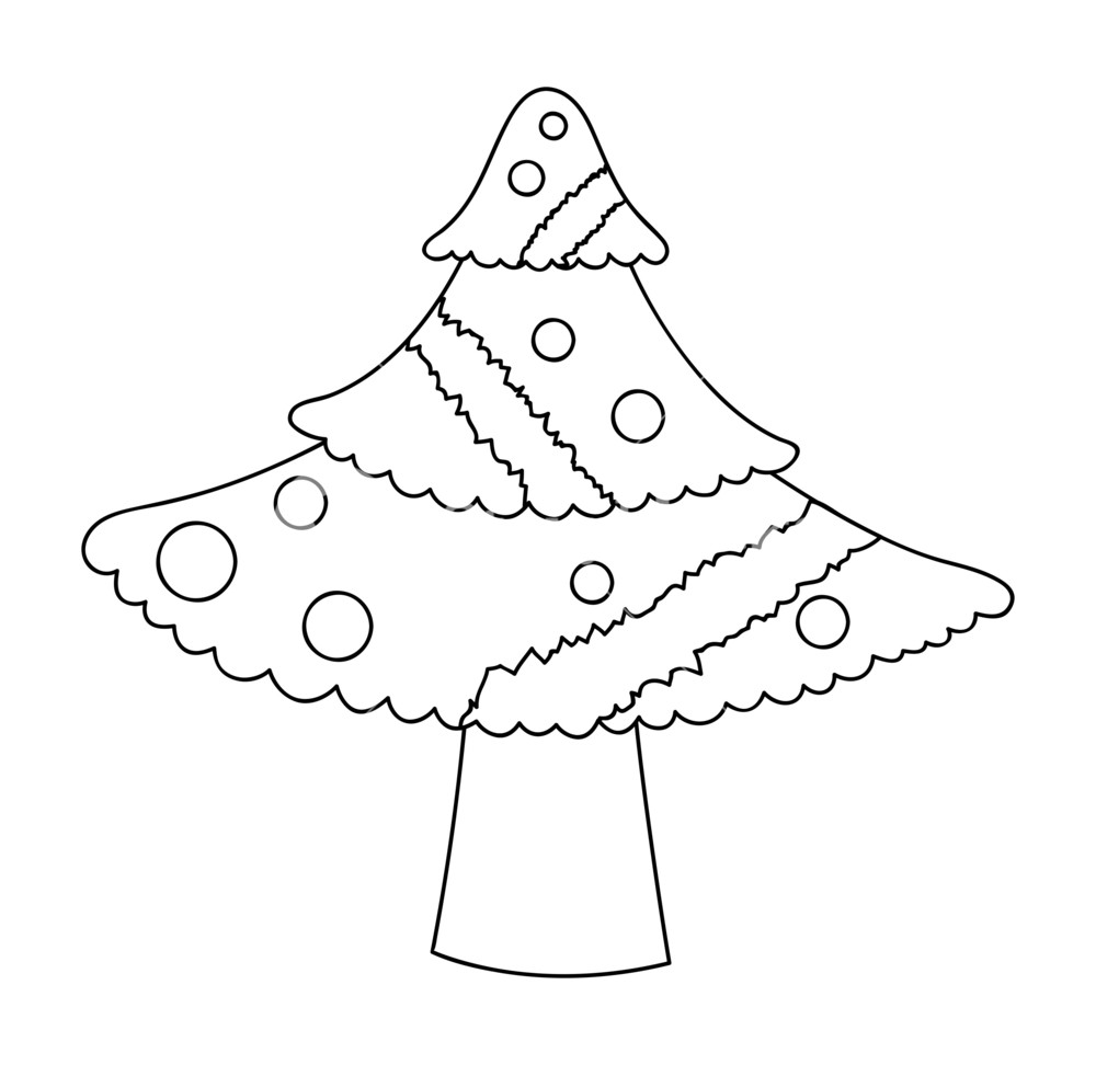 1000x972 Christmas Tree Drawing Royalty Free Stock Image