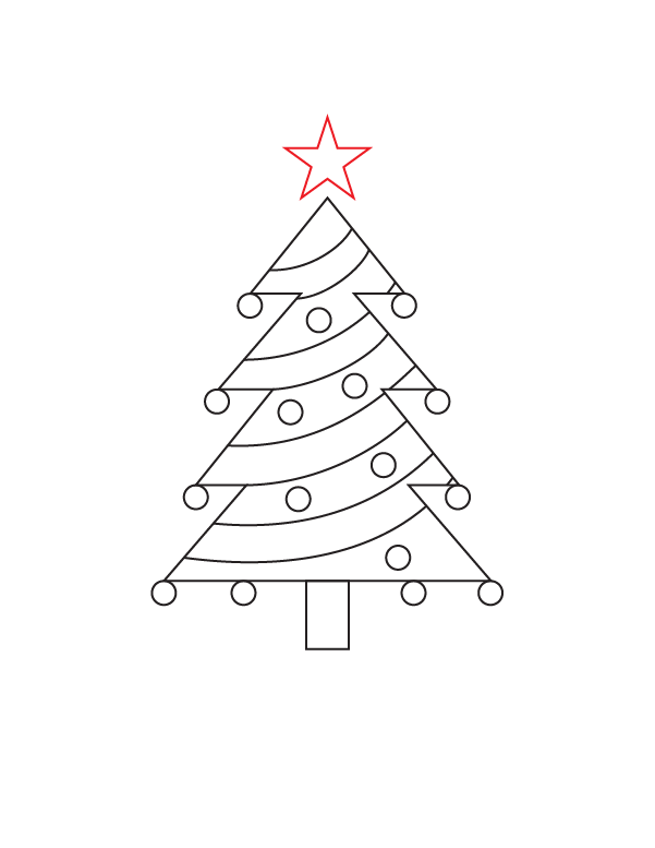 601x777 How To Draw A Christmas Tree Step By Step