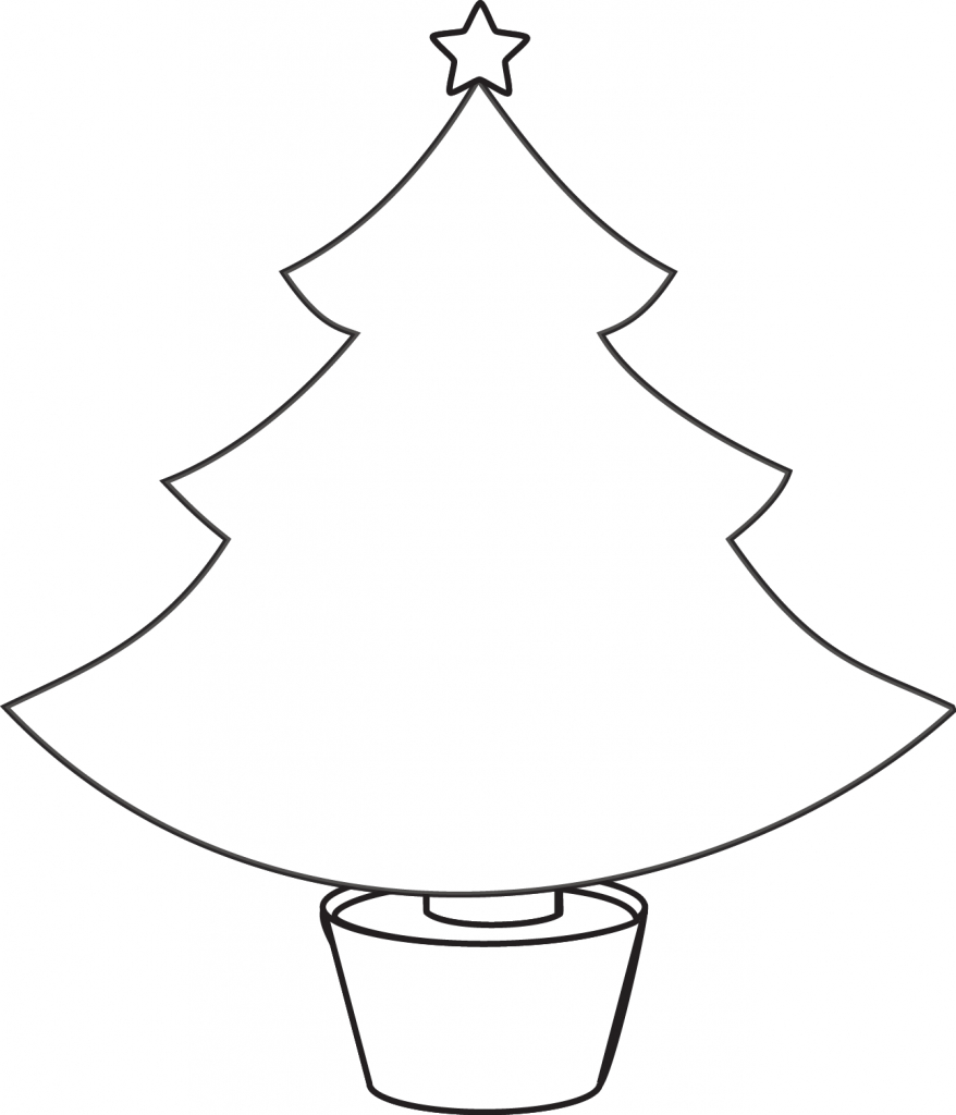 878x1024 Tree Outline Drawing Best Photos Of Christmas Tree Drawing