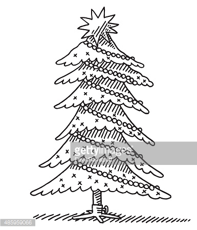385x449 Drawn Fir Tree Xmas Tree