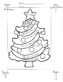 271x350 Multi Step Equations Christmas Tree By Lady Susan Tpt