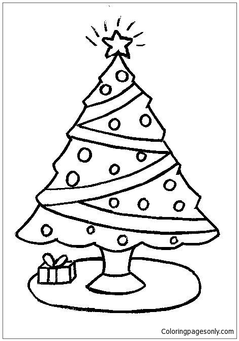 470x671 Simple Christmas Tree Coloring Page