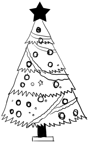 300x486 Steps To Drawing A Cartoon Christmas Tree Lesson For The Holidays
