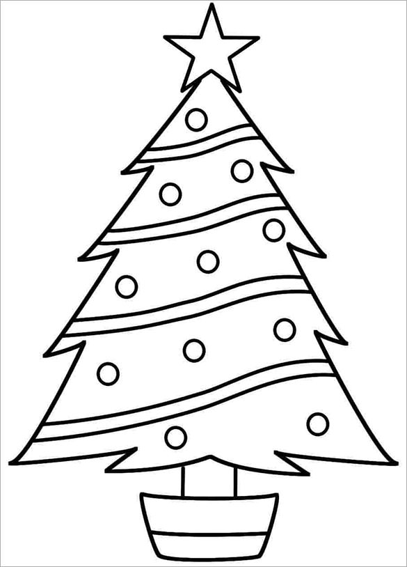 585x814 Christmas Tree Printable For Pretty Coloring Draw Printable