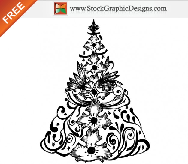 626x547 Hand Drawn Christmas Tree Free Vector Illustration Vector Free
