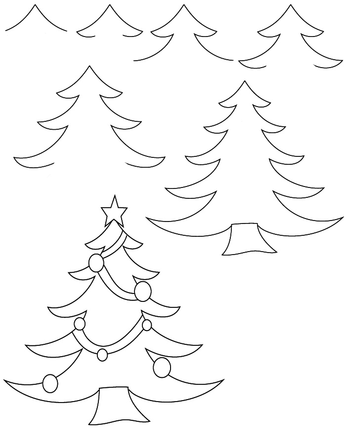 700x900 Drawing Christmas Tree