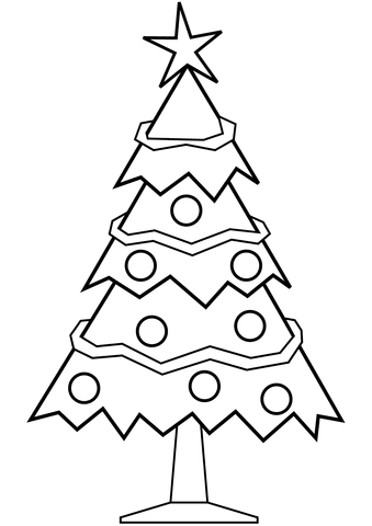 339x480 Simple Christmas Tree Coloring Page Free Printable Coloring Pages