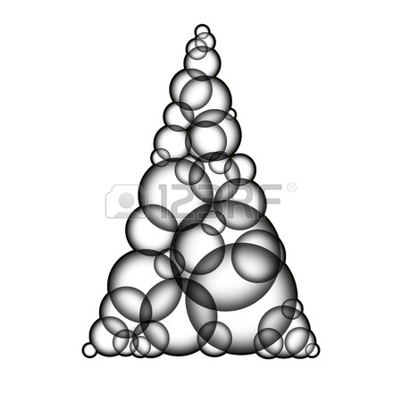 450x450 Simple Warm Yellow Xmas Tree Made Form Bubbles. Christmas Tree
