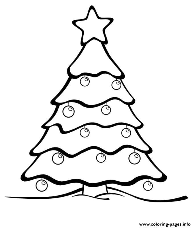 685x801 Christmas Tree With A Star Coloring Pages Printable