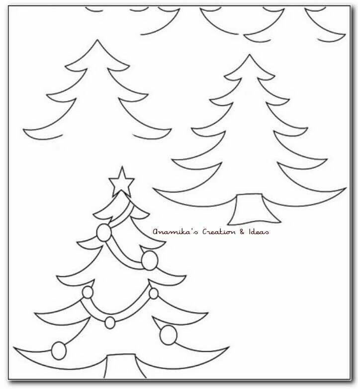 Christmas Tree Step By Step Drawing