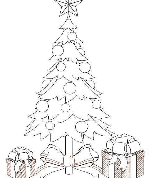 497x576 How To Draw A Christmas Tree With A Pencil, Step By Step Photos