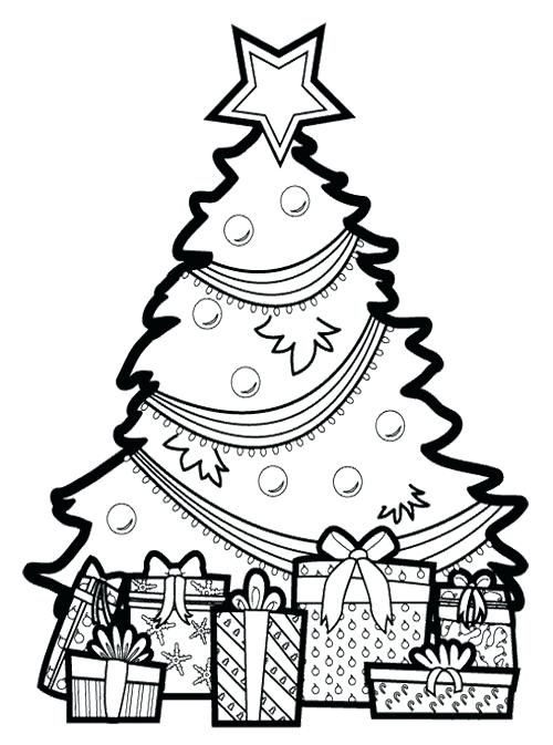 500x673 Christmas Tree And Gifts Coloring Pages