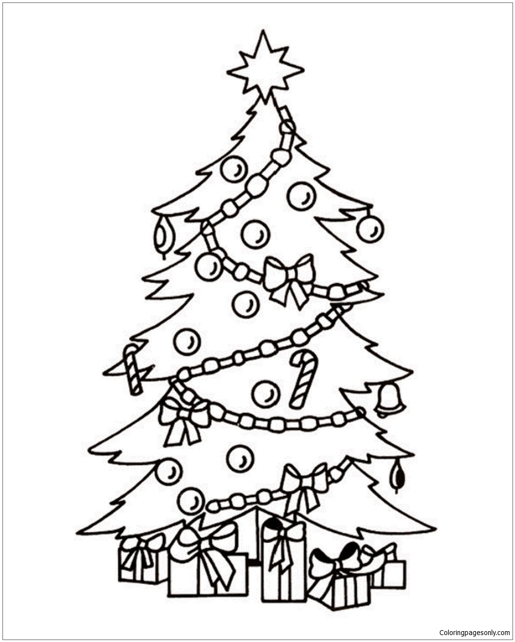 1042x1299 Christmas Tree And Presents 1 Coloring Page