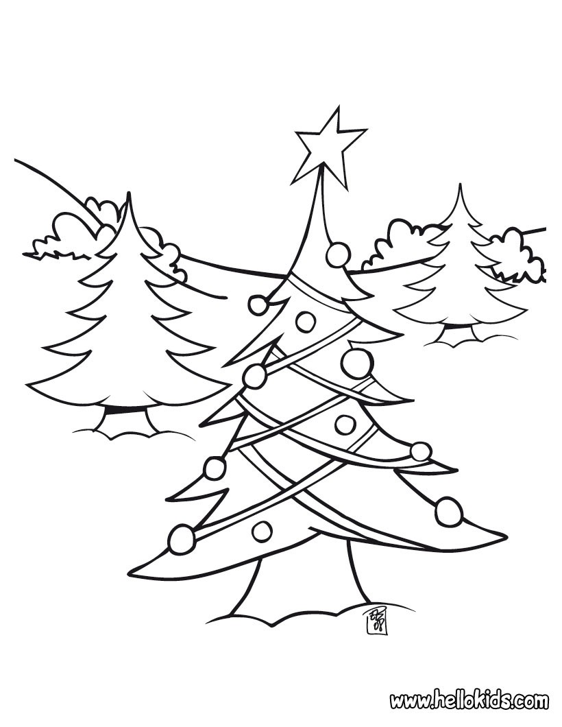 820x1060 Decorated Christmas Tree Coloring Pages