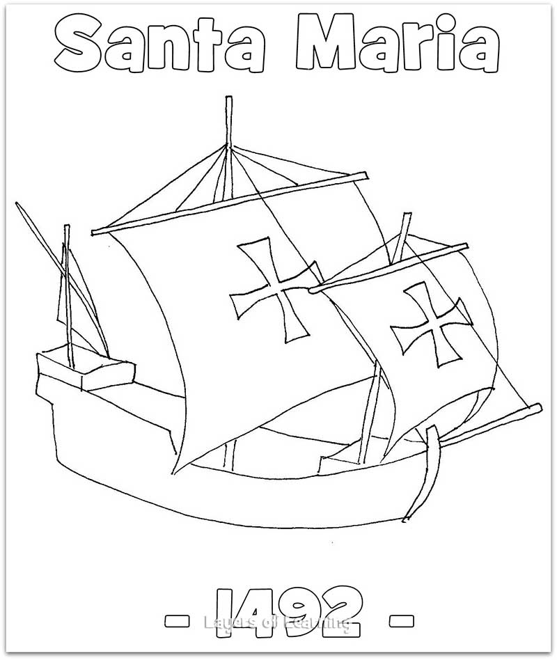 800x948 The Santa Maria Coloring Sheet. This Was Christopher Columbus