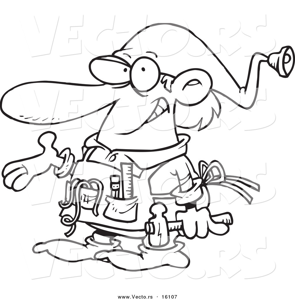 1024x1044 Vector Of A Cartoon Christmas Elf Handy Man