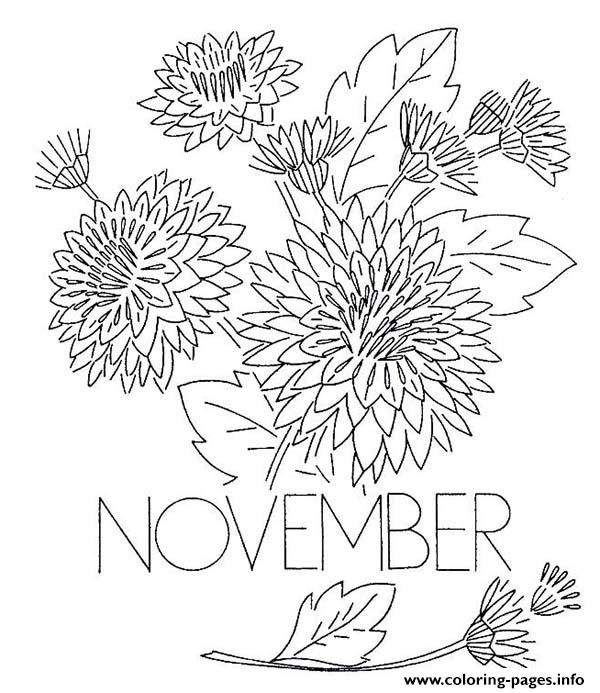 600x693 Chrysanthemum Flower Coloring Pages Coloring Page