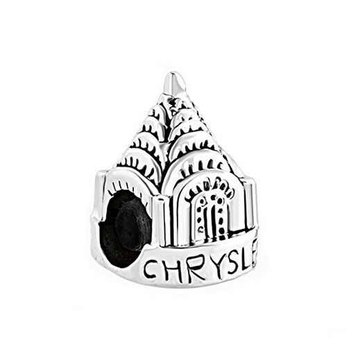500x500 Chrysler Building New York Silver Charm Bead