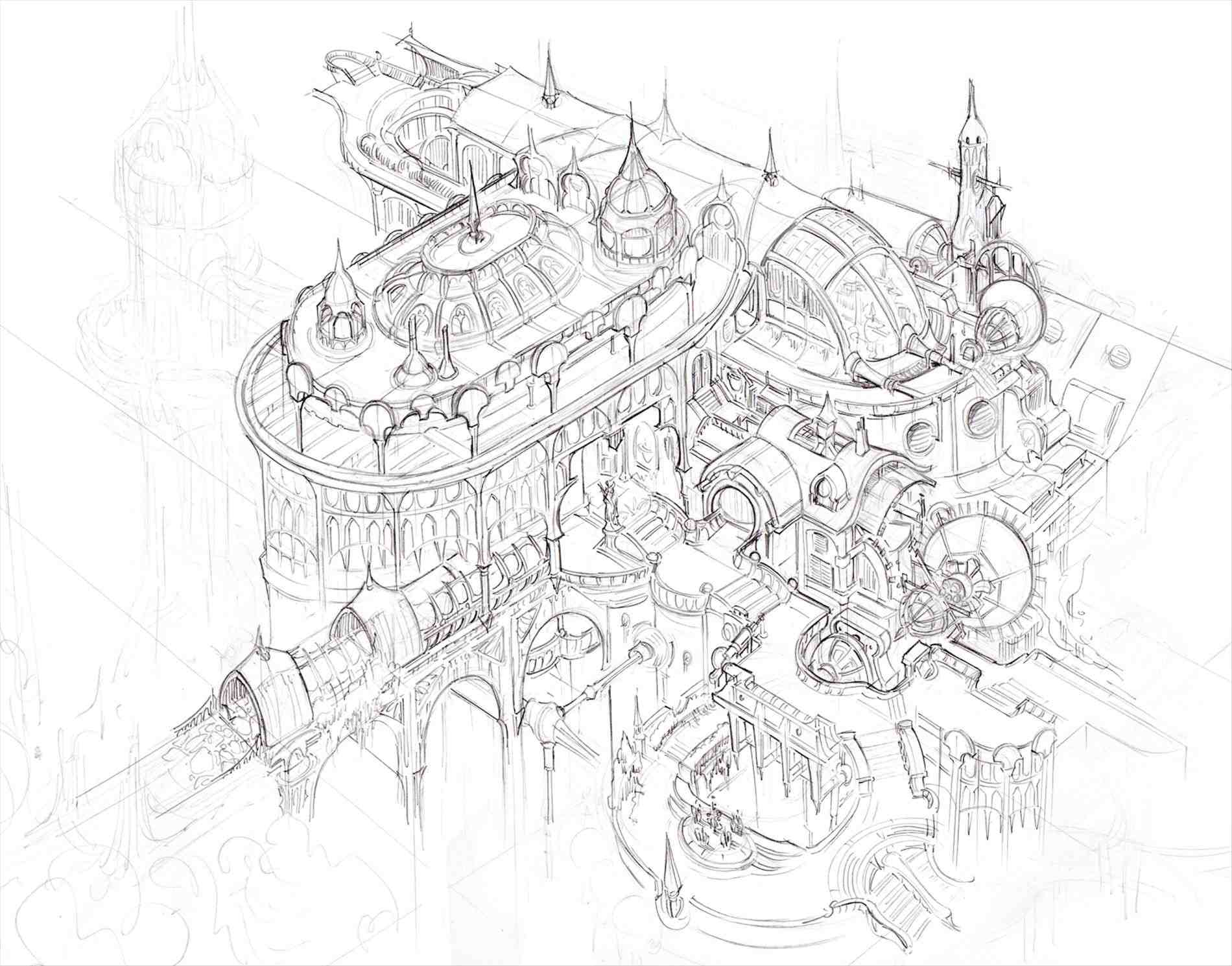 1900x1490 Art Deco Architecture Drawing