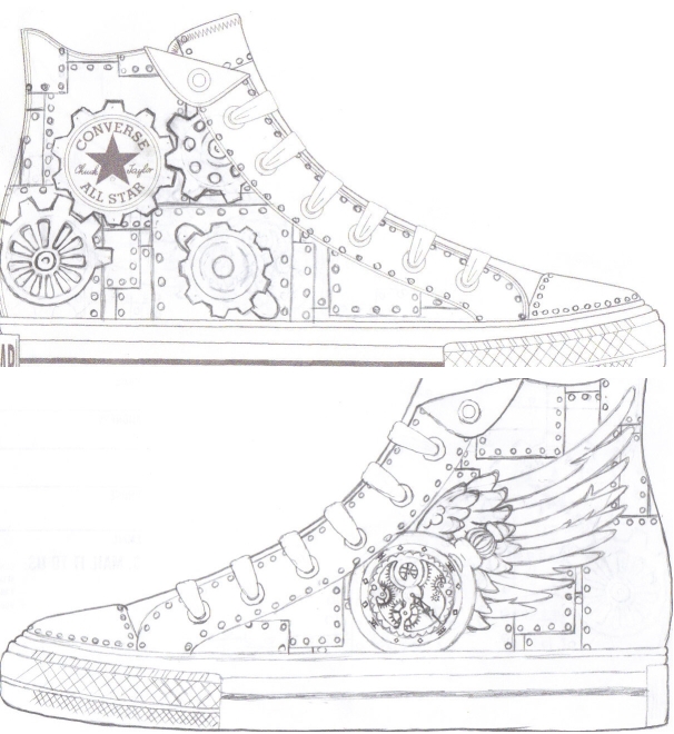 606x660 Steampunk Chuck Taylor's By Glax34