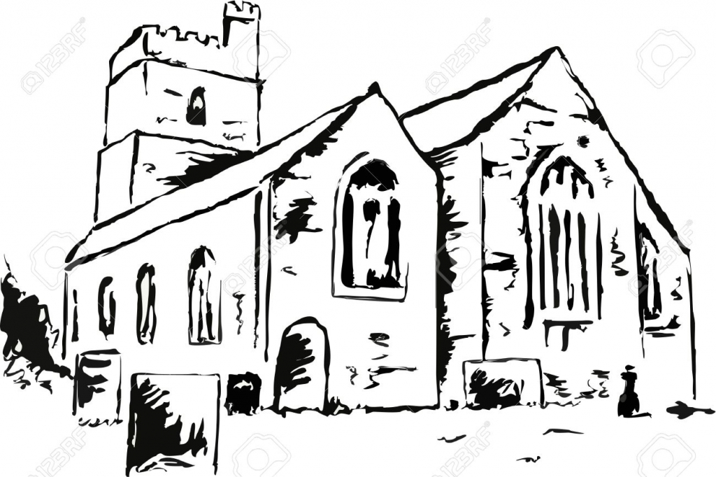 1024x682 Drawing Of Church Building
