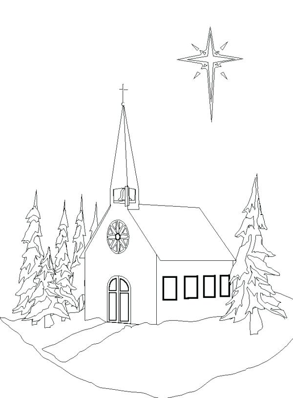 600x815 Church Coloring Pages Plus Drawing Church Coloring Pages Seven