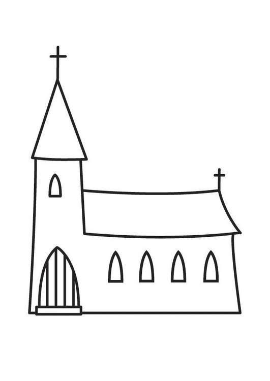 531x750 Coloring Page Church