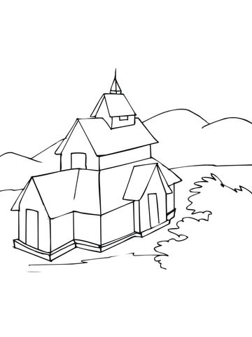 360x480 Stave Church Coloring Page Free Printable Coloring Pages