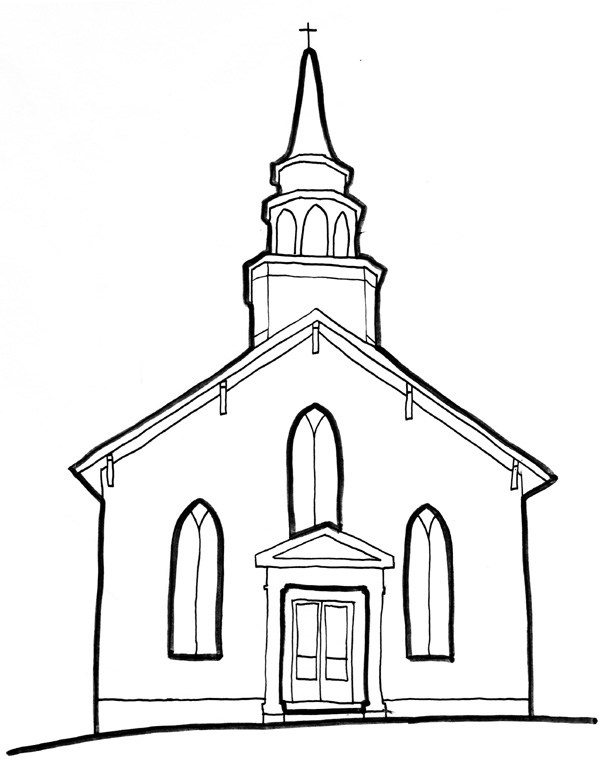 Church Line Drawing at GetDrawings | Free download